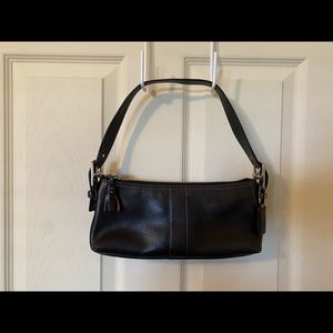 Black leather Coach shoulder bag